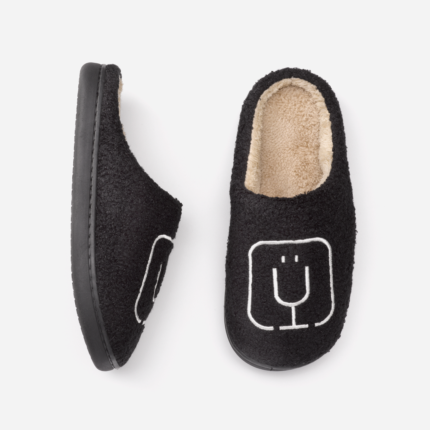 brumate-fuzzy-slippers-black-b8 apparel-slippers-above.png
